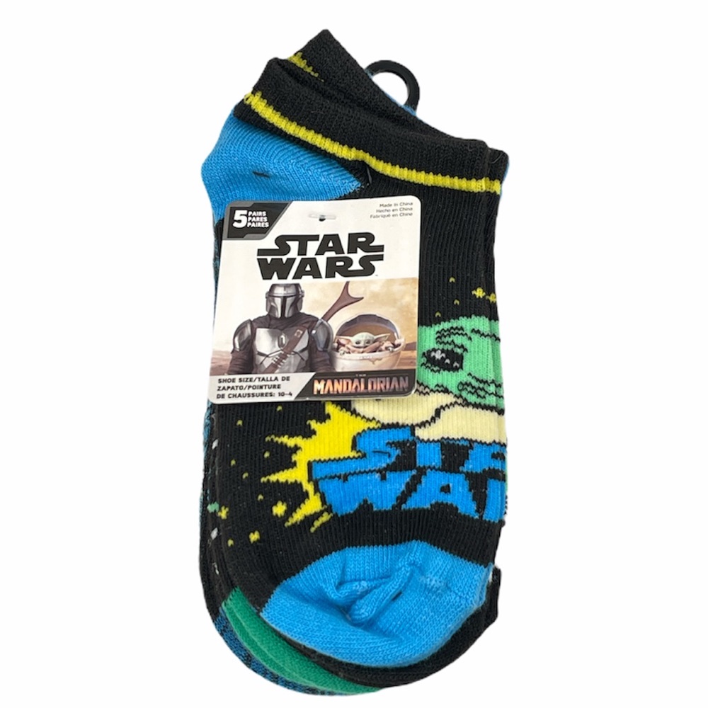 Star Wars Mandalorian Ankle Socks, 5 Pairs, Blue